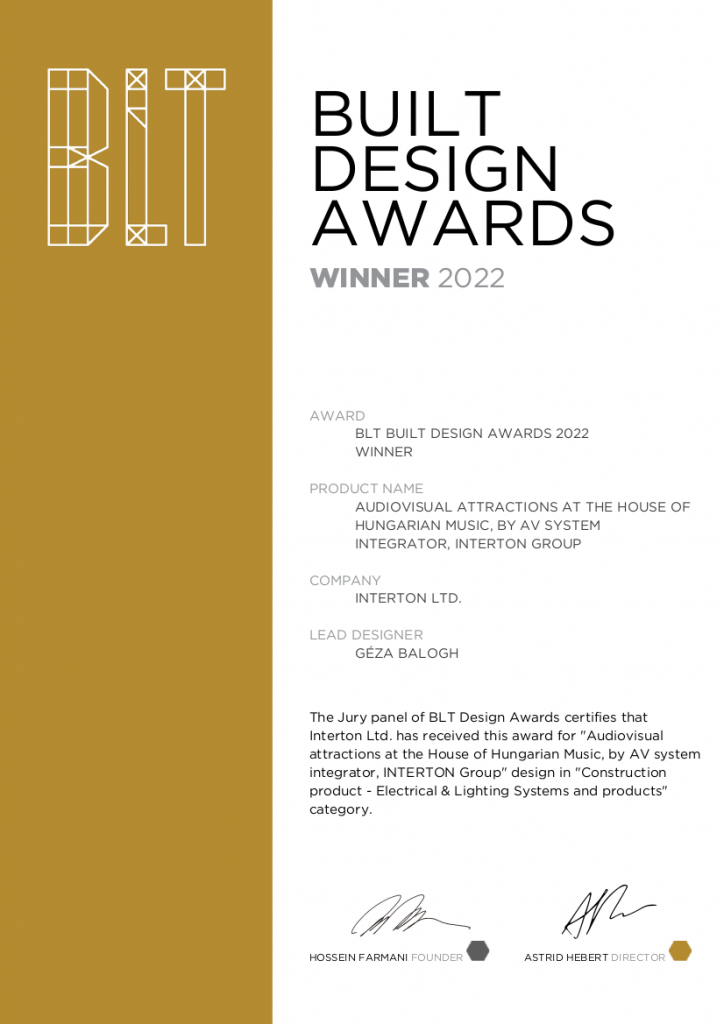 BLT Built Design Awards INTERTON Group
